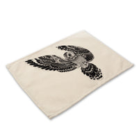 Black & White Boho Pattern Animal Print Table Placemat