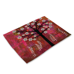 Ditsy Cartoon Floral Tree Branch Table Placemat