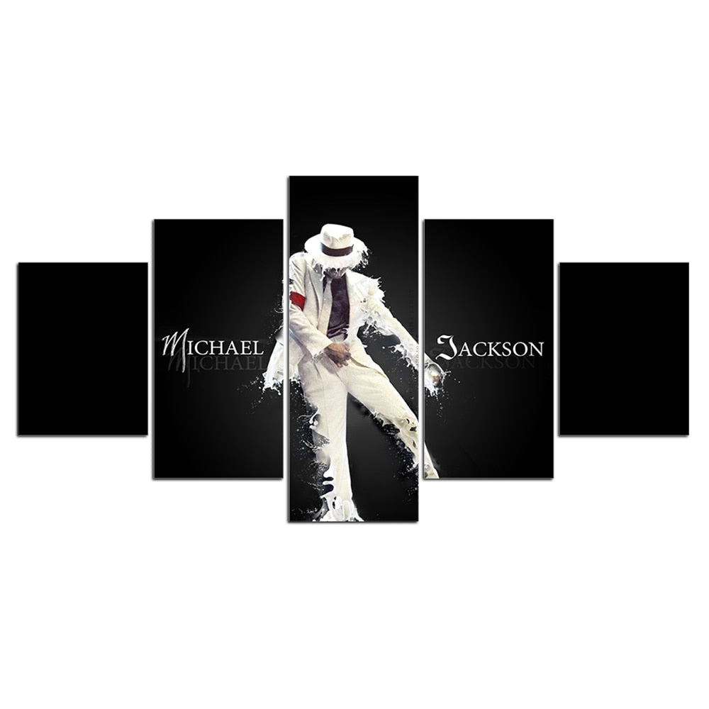 5-Piece Michael Jackson Liquid White Suit Canvas Wall Art