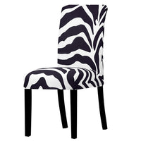 Black & White Zebra Print Pattern Dining Chair Cover