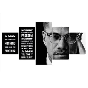 5-Piece Malcolm X Quote Canvas Wall Art