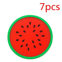 7-Piece Silicone Fruit Slice Drink Coaster Set