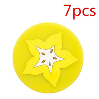 7-Piece Silicone Fruit Slice Drink Coaster Set