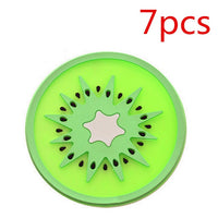 7-Piece Silicone Fruit Slice Drink Coaster Set