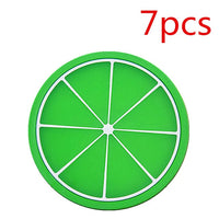 7-Piece Silicone Fruit Slice Drink Coaster Set