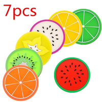 7-Piece Silicone Fruit Slice Drink Coaster Set