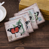 4-Piece Vintage Butterfly Drink Coaster Set