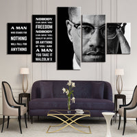 5-Piece Malcolm X Quote Canvas Wall Art