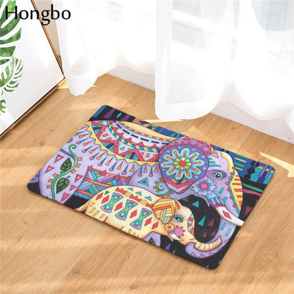 Multi-Color Indian Boho Elephant Door / Floor Mat