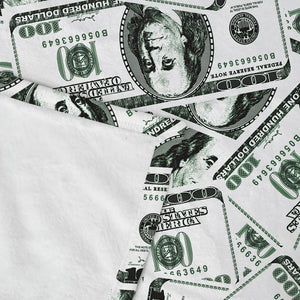 Hundred Dollar Bill Money Print Fleece Throw Blanket