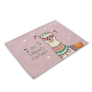 Cute Cartoon Alpaca / Llama Print Table Placemat
