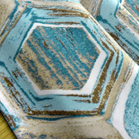 Blue / Gold Abstract Geometric Pattern Waterproof Tablecloth