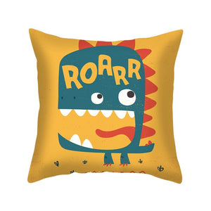 18" Kids Cartoon Dinosaur Microfiber Throw Pillow Cover