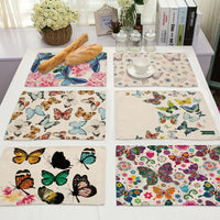 Multi-Color Flying Butterfly Print Table Placemat