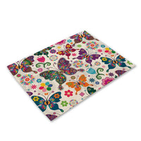 Multi-Color Flying Butterfly Print Table Placemat