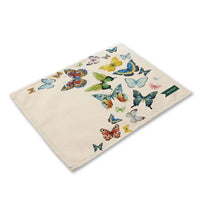 Multi-Color Flying Butterfly Print Table Placemat