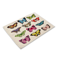 Multi-Color Flying Butterfly Print Table Placemat