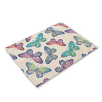 Multi-Color Flying Butterfly Print Table Placemat