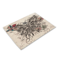 Multi-Color Flying Butterfly Print Table Placemat