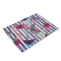 Multi-Color Flying Butterfly Print Table Placemat