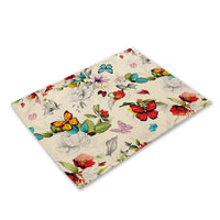 Multi-Color Flying Butterfly Print Table Placemat