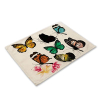 Multi-Color Flying Butterfly Print Table Placemat