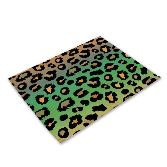 Multi-Color Leopard Animal Print Table Placemat