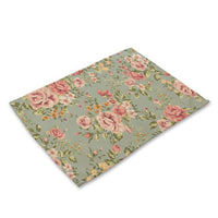 Vintage Rose / Tulip / Peony Flower Print Table Placemat