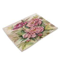 Vintage Rose / Tulip / Peony Flower Print Table Placemat