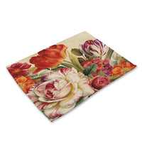 Vintage Rose / Tulip / Peony Flower Print Table Placemat