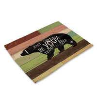 Rustic Striped Nordic Forest Animal Table Placemat