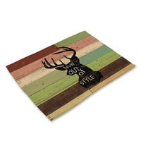 Rustic Striped Nordic Forest Animal Table Placemat