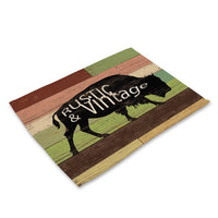 Rustic Striped Nordic Forest Animal Table Placemat