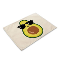 Green Cartoon Avocado Pattern Table Placemat