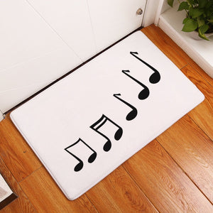 Piano Musical Note Print Door / Floor Mat Rug