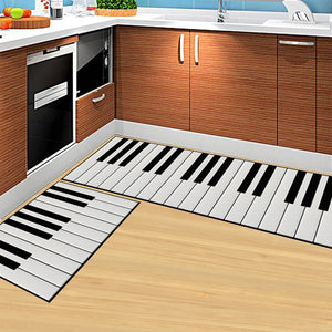 White & Black Piano Keys Door Mat / Floor Runner