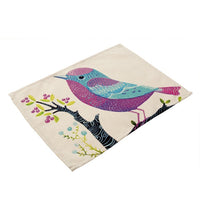 Colorful Ditsy Cartoon Bird Print Table Placemat