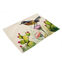 Colorful Ditsy Cartoon Bird Print Table Placemat