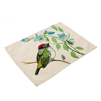 Colorful Ditsy Cartoon Bird Print Table Placemat