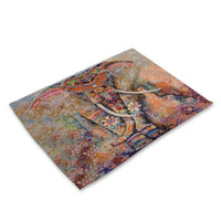 Multi-Color Painted Boho Elephant Print Table Placemat