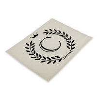 Crown Crested Family Letter Print Table Placemat