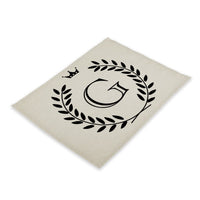 Crown Crested Family Letter Print Table Placemat