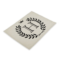 Crown Crested Family Letter Print Table Placemat