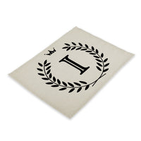 Crown Crested Family Letter Print Table Placemat