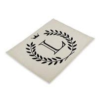 Crown Crested Family Letter Print Table Placemat