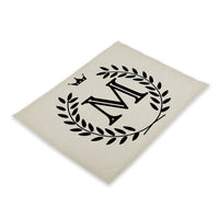 Crown Crested Family Letter Print Table Placemat