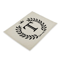 Crown Crested Family Letter Print Table Placemat