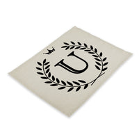 Crown Crested Family Letter Print Table Placemat