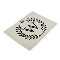 Crown Crested Family Letter Print Table Placemat