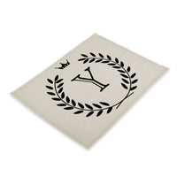 Crown Crested Family Letter Print Table Placemat
